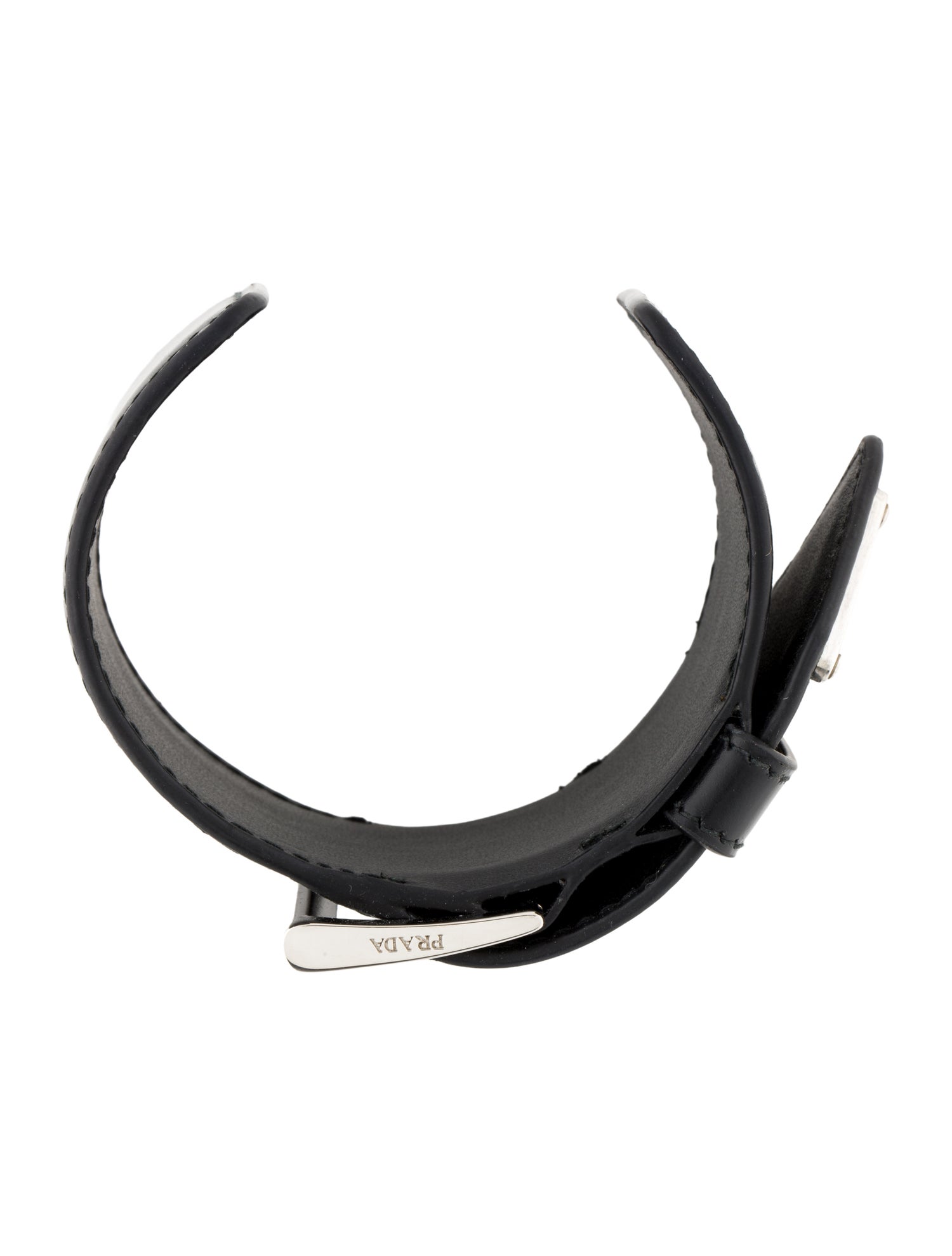 Prada Triangle Leather Arm Cuff